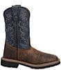 Color:Rust/Blue - Image 2 - Kids' Brantley 8#double; Leather Western Boots (Youth)
