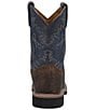 Color:Rust/Blue - Image 3 - Kids' Brantley 8#double; Leather Western Boots (Youth)