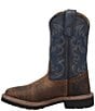 Color:Rust/Blue - Image 4 - Kids' Brantley 8#double; Leather Western Boots (Youth)