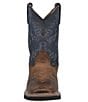 Color:Rust/Blue - Image 5 - Kids' Brantley 8#double; Leather Western Boots (Youth)