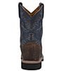 Color:Rust/Blue - Image 3 - Kids' Brantley Leather Western 9#double; Boots (Youth)