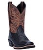 Color:Black/Brown - Image 1 - Kids' River 9#double; Leather Western Boots (Youth)