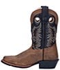 Color:Brown/Black - Image 4 - Boys' Rascal 8#double; Leather Western Boots (Toddler)