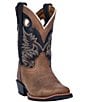 Color:Brown/Black - Image 1 - Kids' Rascal 8#double; Leather Western Boots (Youth)