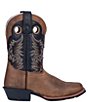 Color:Brown/Black - Image 2 - Kids' Rascal 8#double; Leather Western Boots (Youth)