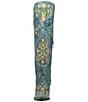 Color:Turquoise - Image 5 - Flower Child Embroidered Leather Over-the-Knee Western Boots