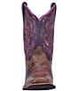 Color:Brown/Purple - Image 5 - Girls' Majesty 8#double; Leather Western Boots (Toddler)