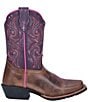Color:Brown/Purple - Image 2 - Girls' Majesty 8#double; Leather Western Boots (Youth)