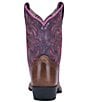 Color:Brown/Purple - Image 3 - Girls' Majesty 8#double; Leather Western Boots (Youth)