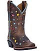 Color:Brown - Image 1 - Girls' Starlett 8#double; Star Detail Western Boots (Toddler)