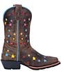 Color:Brown - Image 2 - Girls' Starlett 8#double; Star Detail Western Boots (Toddler)
