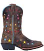 Color:Brown - Image 2 - Girls' Starlett 8#double; Star Detail Western Boots (Youth)