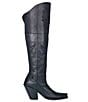 Color:Black - Image 2 - Jilted Leather Over-the-Knee Western Boots