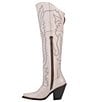 Color:White - Image 4 - Loverly Leather Over-the-Knee Western Boots