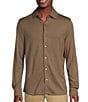 Color:Brown - Image 1 - Daniel Cremieux Signature Label Apres Ski Collection Double Knit Coatfront Shirt