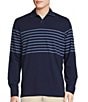 Color:Ink Blue - Image 1 - Daniel Cremieux Signature Label Chest Stipe Long Sleeve Polo Shirt