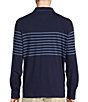 Color:Ink Blue - Image 2 - Daniel Cremieux Signature Label Chest Stipe Long Sleeve Polo Shirt