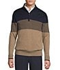 Cremieux Daniel Cremieux Signature Label Color Block Quarter-Zip Pullover, Color:Navy - Image 1