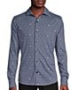 Color:Ink Blue - Image 1 - Daniel Cremieux Signature Label Dainty Florals Interlock Long Sleeve Coatfront Shirt