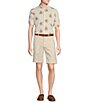 Cremieux Daniel Cremieux Signature Label Floral Printed Jersey Jacquard Short Sleeve Coatfront Shirt, Color:String - Image 3