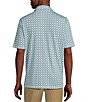 Color:Iced Aqua - Image 2 - Daniel Cremieux Signature Label Geometric Print Slub Jersey Short Sleeve Coatfront Shirt