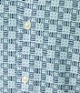 Color:Iced Aqua - Image 4 - Daniel Cremieux Signature Label Geometric Print Slub Jersey Short Sleeve Coatfront Shirt