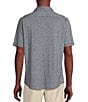 Color:Dark Navy - Image 2 - Daniel Cremieux Signature Label Jersey Jacquard Short Sleeve Coatfront Shirt