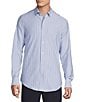 Daniel Cremieux Signature Label Long Sleeve Button Down Luxe Stretch Banker Stripe Woven Shirt - Image 1