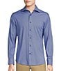 Color:Blue - Image 1 - Daniel Cremieux Signature Label Micro Dot Italian Knit Oxford Long Sleeve Woven Shirt