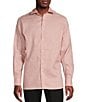 Color:Light Pink - Image 1 - Daniel Cremieux Signature Label Mini-Checked Albini Linen Long Sleeve Woven Shirt