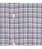 Color:Pink - Image 2 - Daniel Cremieux Signature Label Mini Plaid Supima Cotton Short Sleeve Woven Shirt