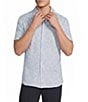 Daniel Cremieux Signature Label Paisley Printed Jersey Jacquard Short Sleeve Coatfront Shirt - Image 1