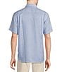 Color:Bel Air Blue - Image 2 - Daniel Cremieux Signature Label Printed Lyocell Linen Short Sleeve Woven Shirt