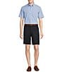 Cremieux Daniel Cremieux Signature Label Short Sleeve Button Down Poplin Windowpane Woven Shirt, Color:Blue - Image 3