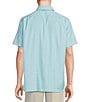 Cremieux Daniel Cremieux Signature Label Short Sleeve Button Down Poplin Windowpane Woven Shirt, Color:Turquoise - Image 2