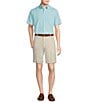 Cremieux Daniel Cremieux Signature Label Short Sleeve Button Down Poplin Windowpane Woven Shirt, Color:Turquoise - Image 3