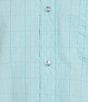 Cremieux Daniel Cremieux Signature Label Short Sleeve Button Down Poplin Windowpane Woven Shirt, Color:Turquoise - Image 4