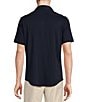 Color:Dark Navy - Image 2 - Daniel Cremieux Signature Label Solid Cotton Interlock Short Sleeve Coatfront Shirt