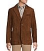 Cremieux Daniel Cremieux Signature Label Solid Goat Suede Blazer, Color:Cognac - Image 3