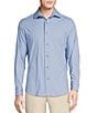 Color:Blue - Image 1 - Daniel Cremieux Signature Label Solid Italian Knit Oxford Long Sleeve Woven Shirt
