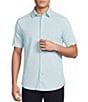 Daniel Cremieux Signature Label Solid Pima Cotton Short Sleeve Coat Front Shirt - Image 5