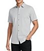 Daniel Cremieux Signature Label Solid Pima Cotton Short Sleeve Coat Front Shirt - Image 5