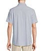Color:Lucent White/Blue - Image 2 - Daniel Cremieux Signature Label Stretch Stacks Print Short Sleeve Woven Shirt