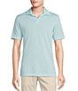 Color:Iced Aqua - Image 1 - Daniel Cremieux Signature Label Stripe Jersey Short-Sleeve Polo Shirt