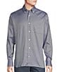 Color:Blue - Image 1 - Daniel Cremieux Signature Label Textured Dotted Long Sleeve Woven Shirt