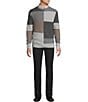 Cremieux Daniel Cremieux Signature Label The Highlands Collection Crew Neck Wool/Cashmere Blend Patchwork Sweater, Color:Grey Heather - Image 3
