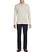 Cremieux Daniel Cremieux Signature Label The Highlands Collection Solid Long Sleeve Polo Sweater, Color:Oatmeal Heather - Image 3
