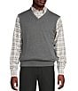 Cremieux Daniel Cremieux Signature Label V-Neck Sweater Vest, Color:Charcoal Heather - Image 1