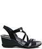 Color:Black Glazed Calf - Image 2 - Addyson Leather Banded Wedge Sandals