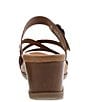 Color:Tan Glazed Calf - Image 3 - Ana Strappy Leather Wedge Slide Sandals